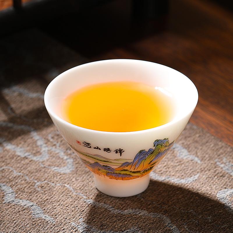 Suet Jade White Porcelain Kung Fu Teacup Dehua Tea Cup Ceramic Tea Drinking Master Cup Tea Cup Tea Set