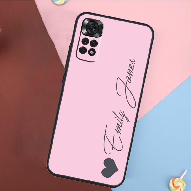 Personalised Custom Name Pastel Case For Redmi Note 12 Pro 8 9 10 11 Pro Note 9S 10S 11S 8T Redmi 10 12C 9C 10A 10C Cover