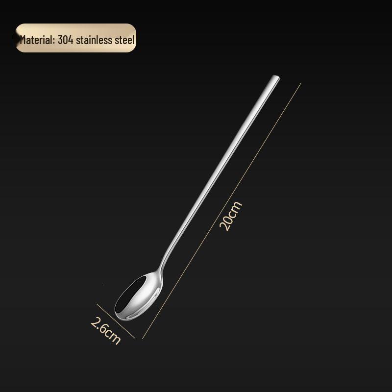 304 Stainless Steel Long Handle Stirring Spoon - Ideal for Ice, Coffee, Milk Tea, Honey, and Seasoning.