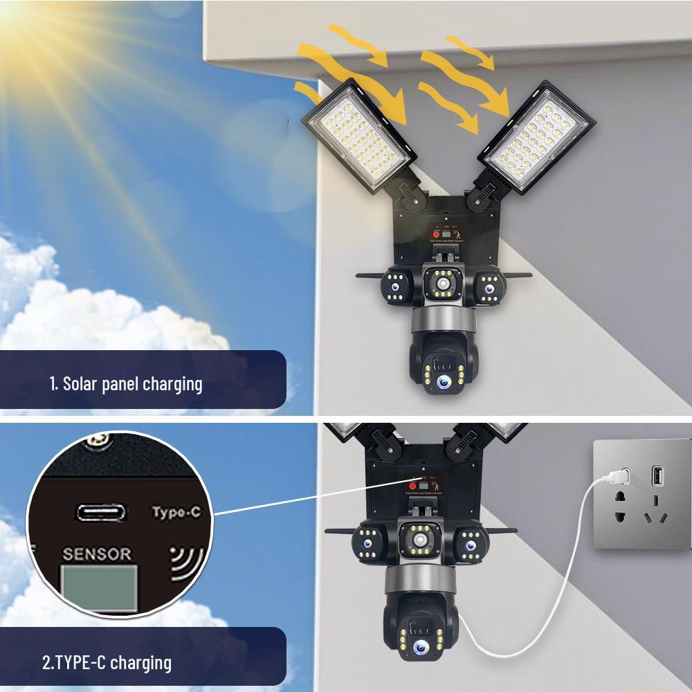 V380 LED Solar Street Light with Outdoor Waterproof WiFi & 4G Monitoring Camera