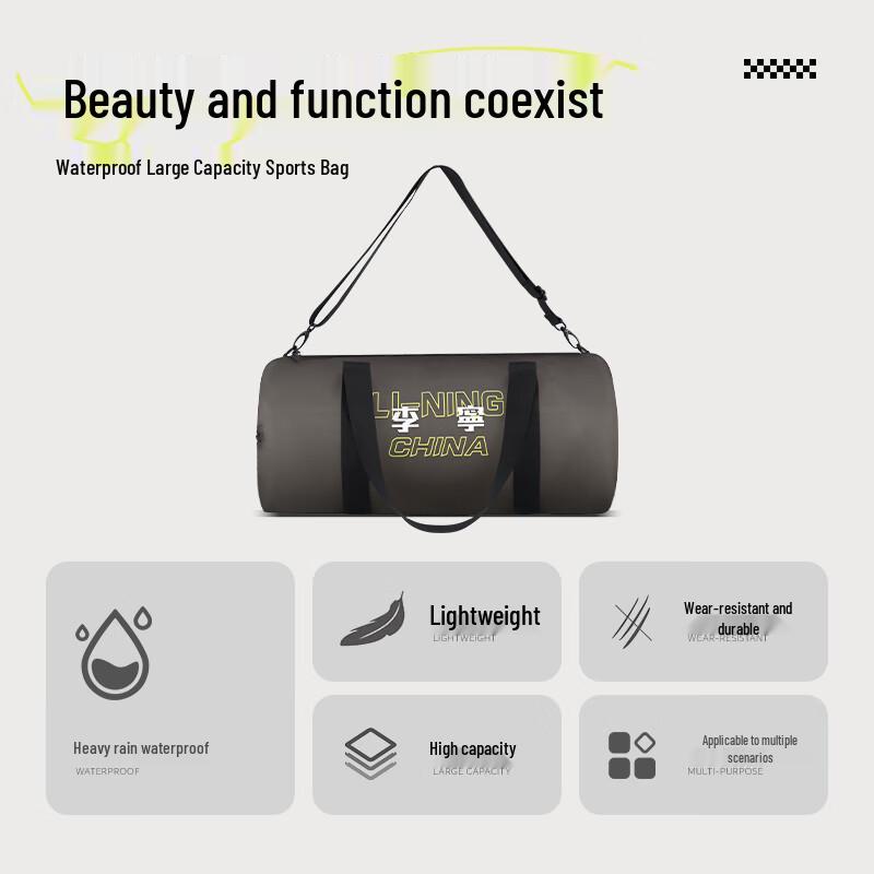 Li-Ning Unisex Large Capacity Sports & Travel Shoulder Duffel Bag