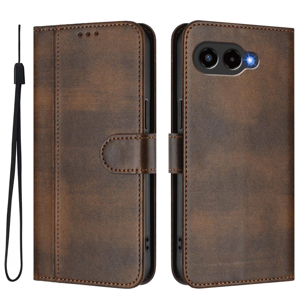 För T-Mobile T Phone 3/T-Mobile REVVL 8 Fodral Plånbok Stativ Retro Textur Läder Telefonfodral med Snodd