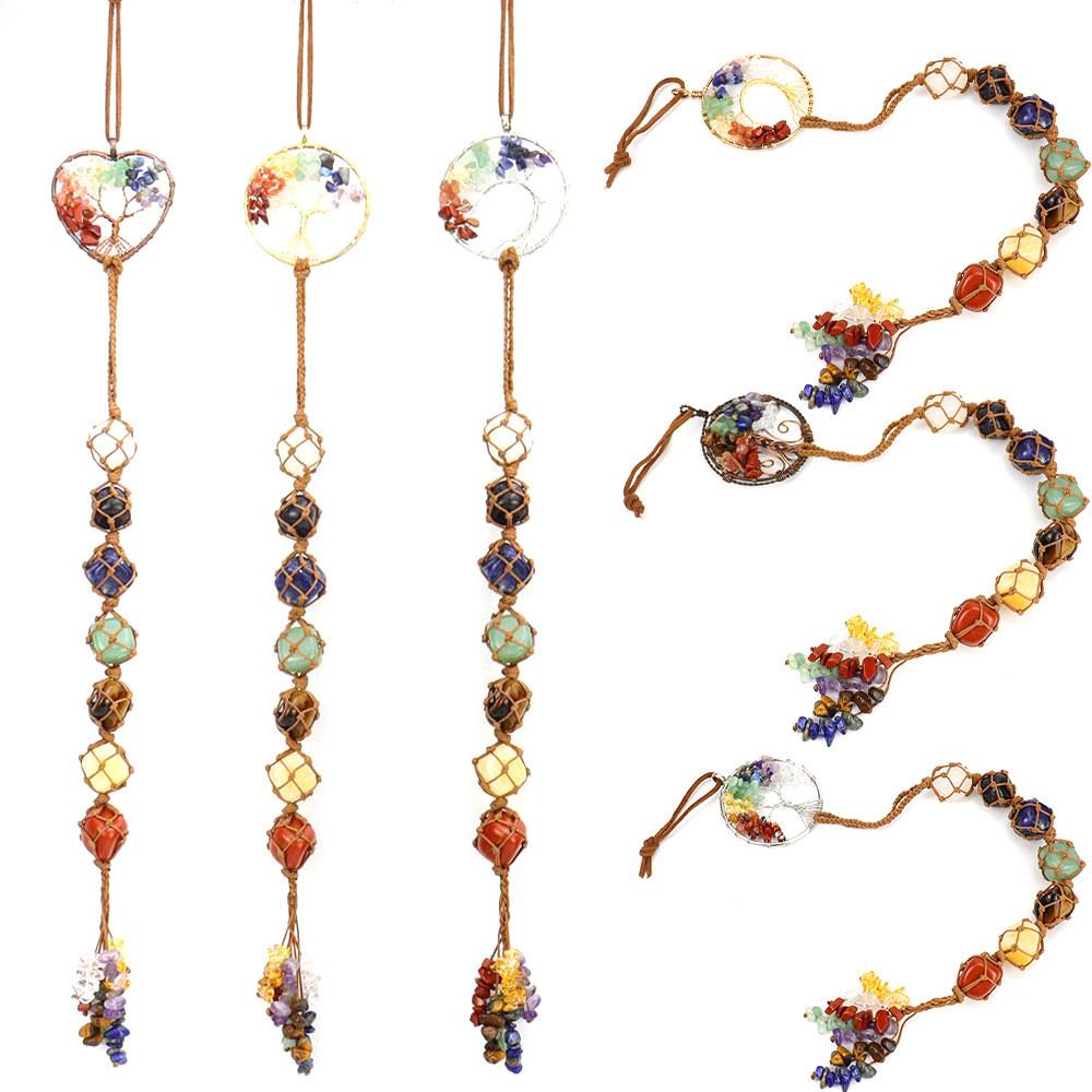 Crystal Car Pendant With Handwoven Weaving Design For Bedroom Decor