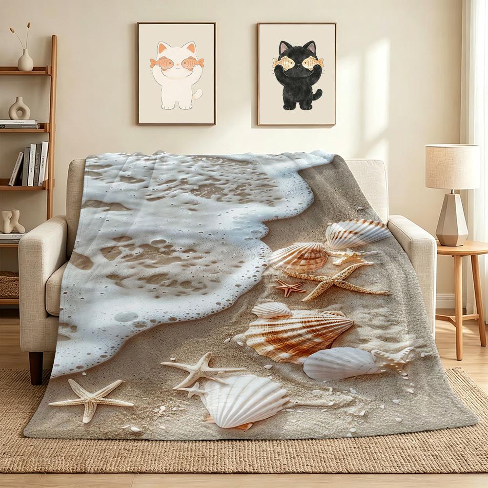 Seashore Flannel Blanket Throw Blanket Soft Warm Sofa Bed Camping home Decor Unique Christmas Gift C926448