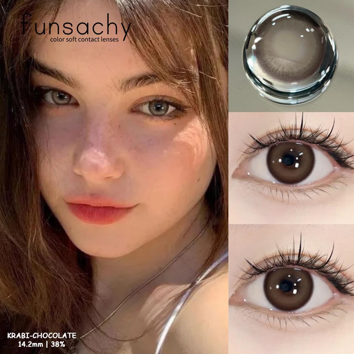 

FUNSACHY 1 пара новых цветных контактных линз для учеников, высококачественные линзы для глаз, косметика, разноцветные цветные контактные линзы