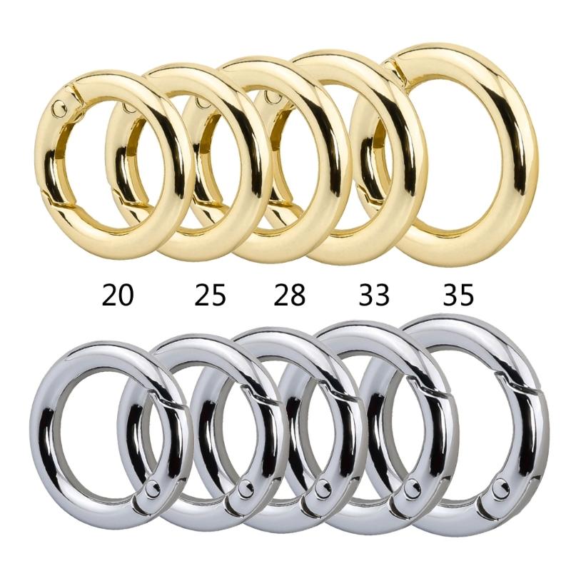 10 Pack Spring Rings Round Hook Accessories DIY Crafts Supplies Alloy Material for Jewelry Making and Bag Embellishments