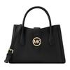 MK Gabby Geantă de umăr/Crossbody Tote cu Logo Metalic din Piele Ecologică, Dimensiune Medie, pentru Femei, Negru 35S3G5GS6O-001