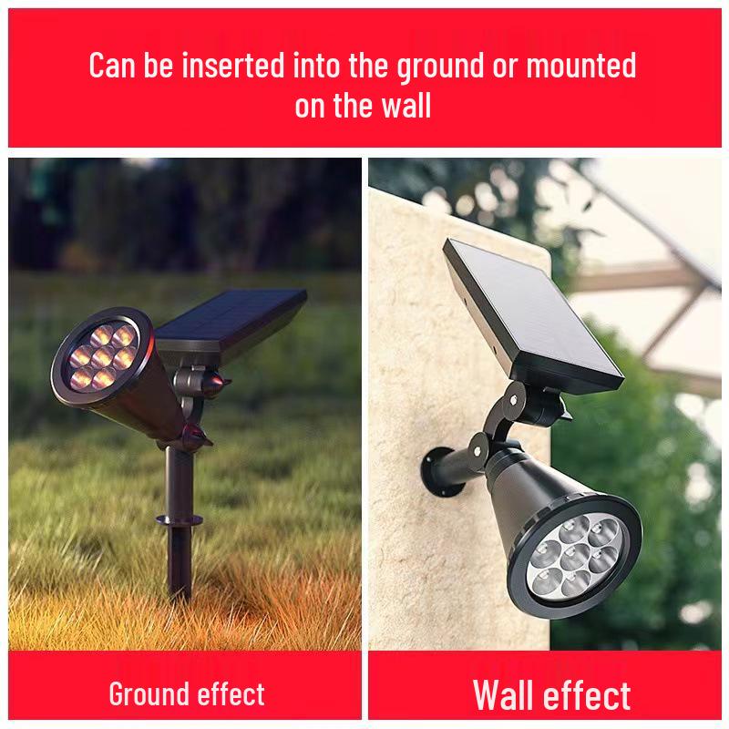 Solar-Powered Rainproof Outdoor Spotlight for Gardens and Lawns