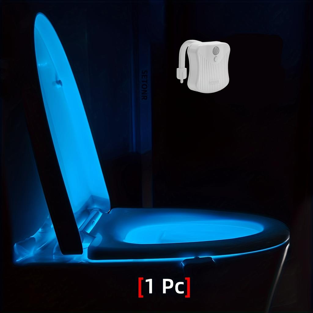 16-color motion-sensor toilet light, built into the toilet bowl, bathroom LED night light, suitable for toilets, Christmas gift.