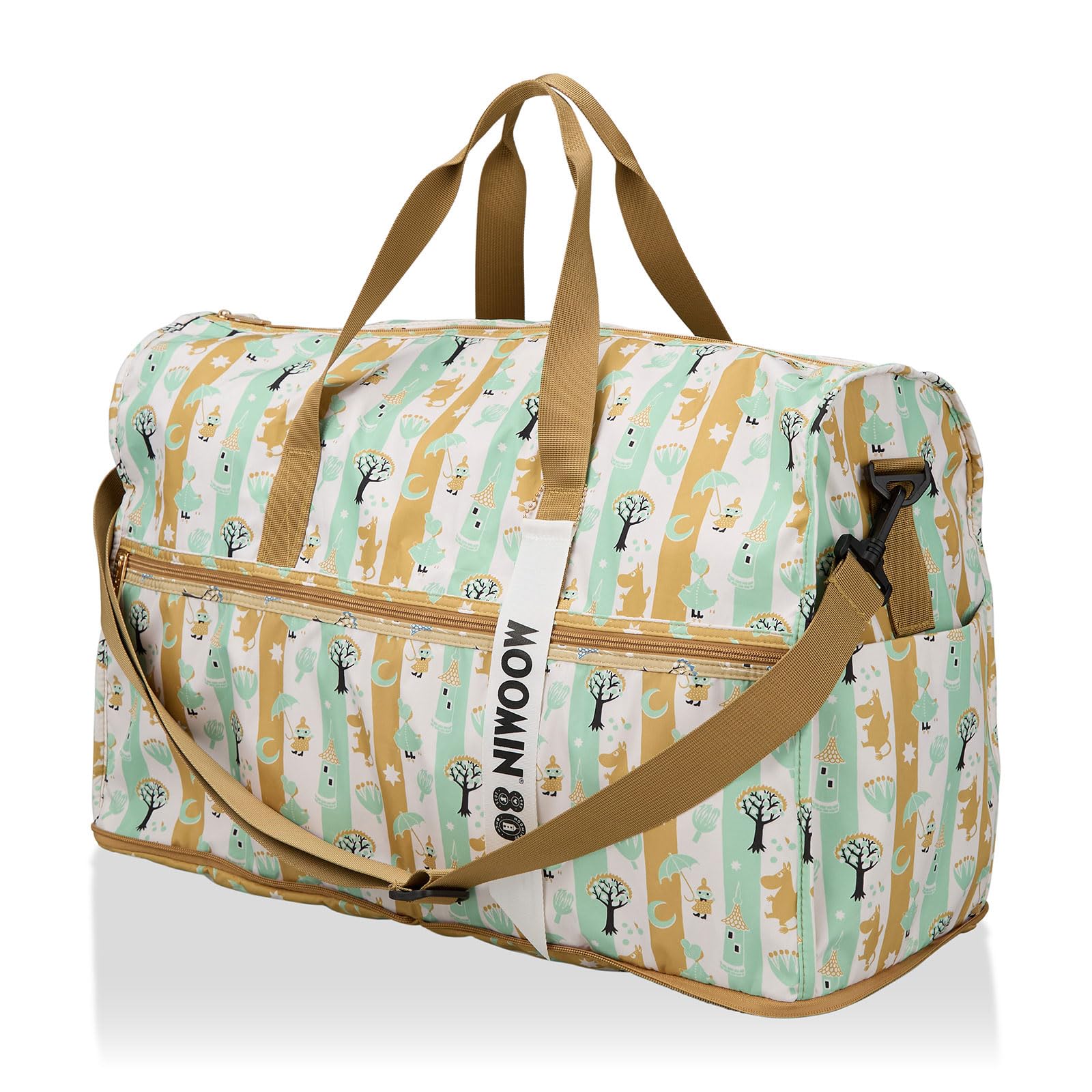 

Moomin Folding Boston Mint Stripe Bag, Large, H0004, MC30.