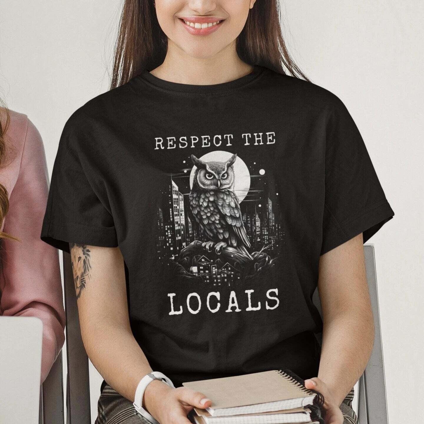Respect The Locals Owl Black T-shirt S
