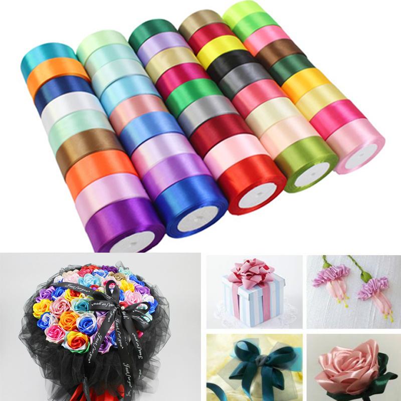 25Yards/Roll 40mm Silk Satin Ribbons for Clothing Satin Fabric Crafts Bow Handmade Gift Wrap Party Wedding DIY Decorative