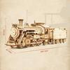 Locomotive 3D Car Wooden Puzzle Scale Model,DIY Model Kit, Handcraft Gift,Home Decoration,Mechanical Model Kit, Building Toy