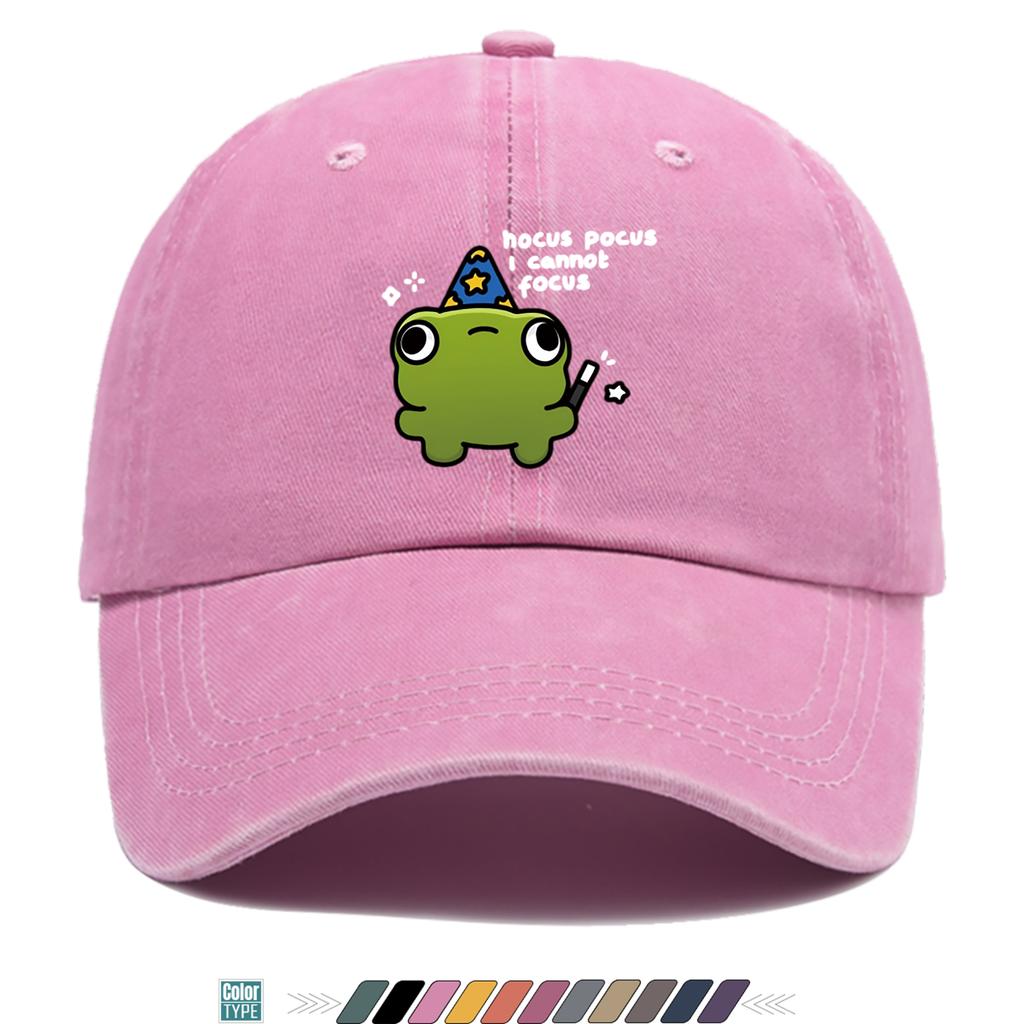 Pc Cute Funny Frog Wizard Print Baseball Cap Trucker Hat Comfortable Breathable Fashionable Beautiful Cartoon Game Black Classi