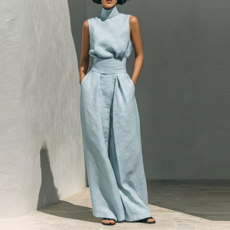 Women's Two-piece Sleeveless Trousers Casual Suit Women