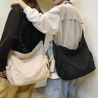 Borsa a tracolla da donna in nylon, elegante, di grande capacità, con tracolla regolabile, borsa a zip sotto il braccio per shopping, lavoro, uso quotidiano