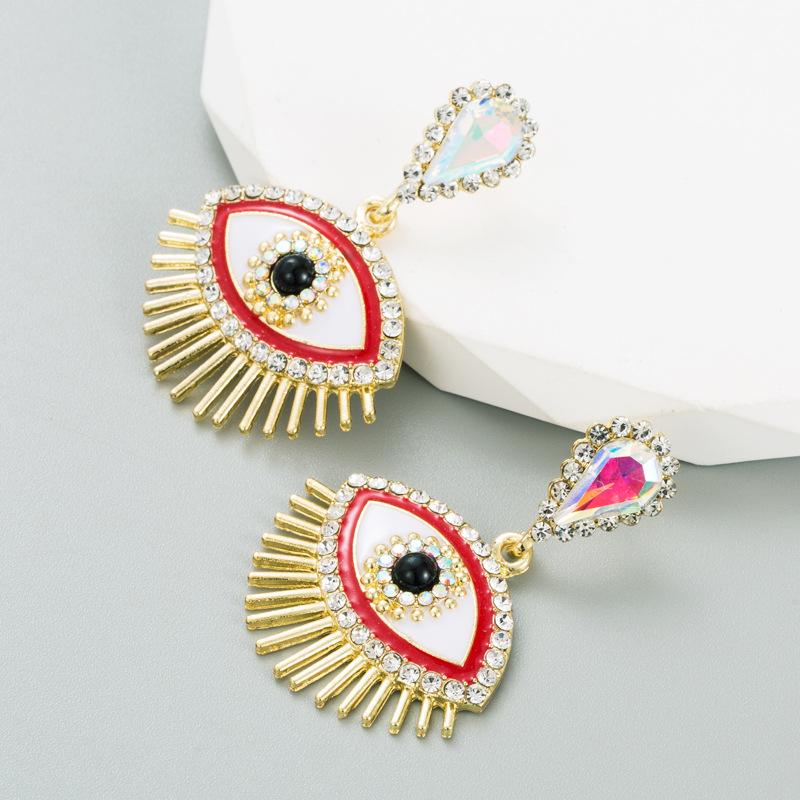 Cercei de damă temperament lung cu ciucuri plin de cristal Simplu versatili Exagerați cercei mici cu picătură premium