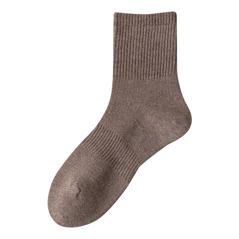 5 Pairs of Girls Spring and Autumn Pure Color Anti Pilling Boneless High Rubber Tube Socks