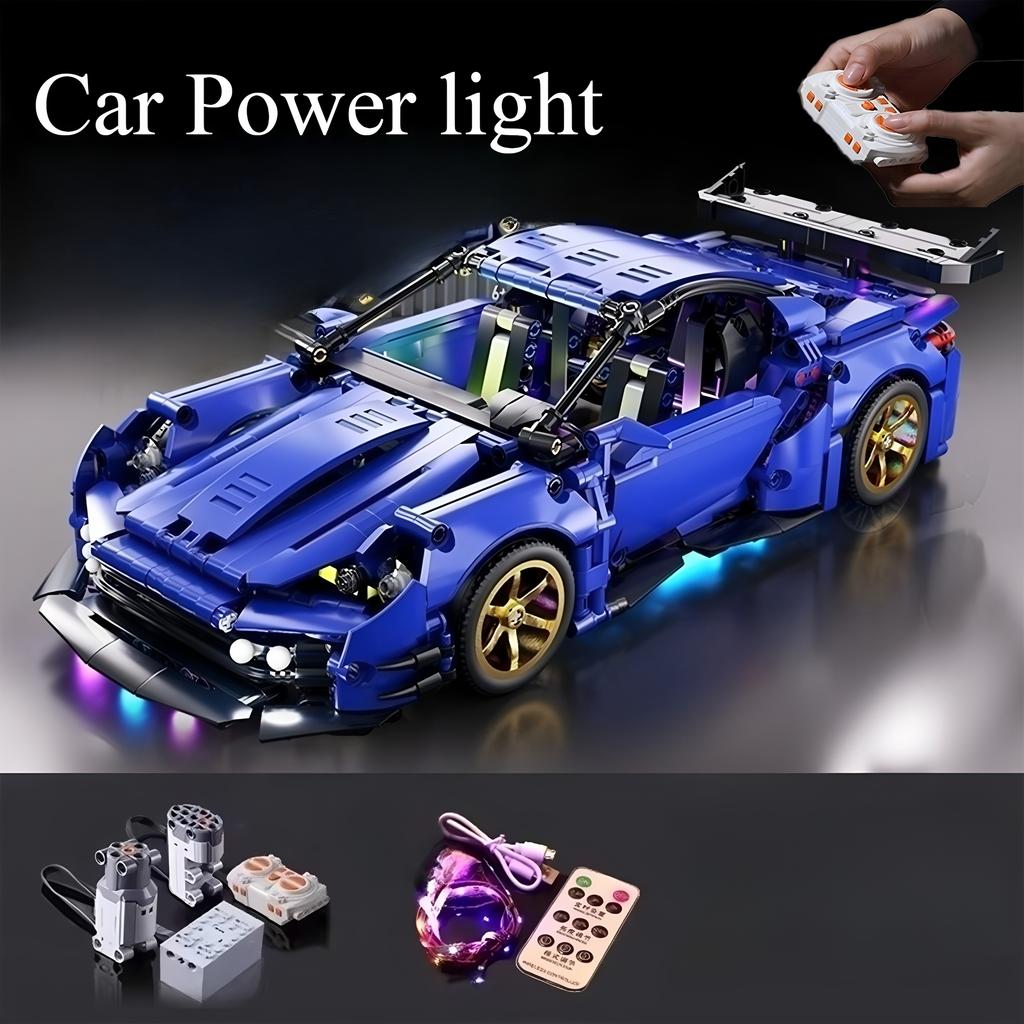Macchina sportiva con blocchi da costruzione 1:14 Macchina telecomandata giocattolo, giocattolo da costruzione regalo di compleanno, modello auto sportiva, regalo fai-da-te per bambini