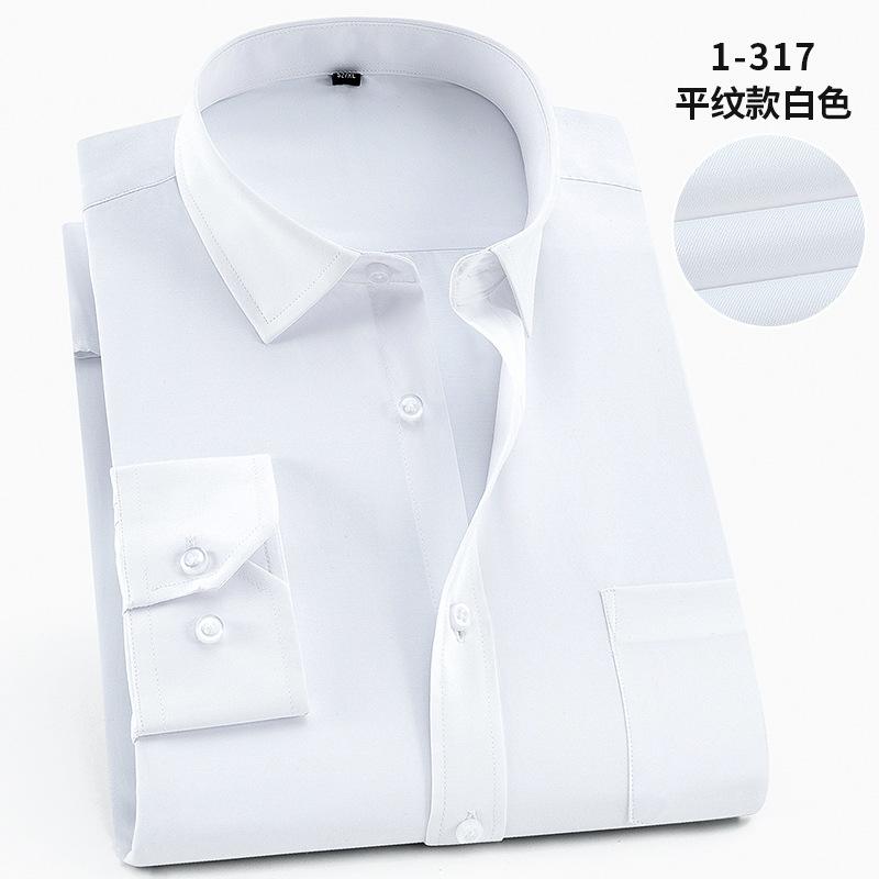 Work Blue Black White Shirt Solid Color 8XL Long Sleeve Man Shirt Plus Size Big and Tall Business Office Men Shirt Long Sleeve