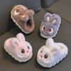 Cute Rabbit Kids Plush Cotton Slippers Indoor Flat Bottom Home Shoes