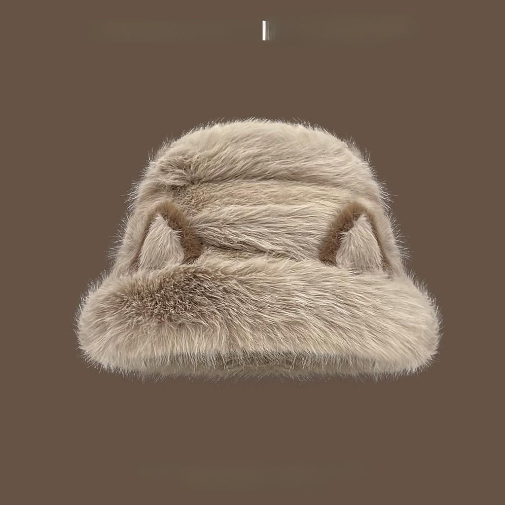 Cat Ear Plush Fisherman Hat With Warmth Windproof For Women And Men