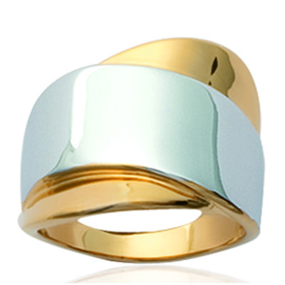 Ring Gold Plated 'Choreography' Golden Silver - 16 Mm
