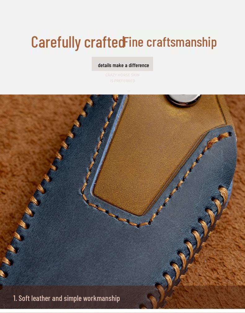 BMW LCD Schlüsselhülle: Echtlederbezug für 1er, 3er, 5er, 7er Reihe, X1, X3, X4, X5, X6, Blade 525, 320li. Vollständiges Wrap-Design.