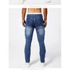 Jeans in stile motociclista da uomo, moda street europea, jeans skinny elasticizzati slim-fit, jeans dritti da uomo