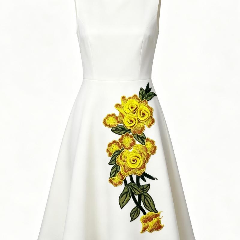 Flower Embroidery Iron On Patches Water Dissolvable Clothing Appliques For Garment Cheongsam Decoration Sewing Project