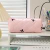Gook Looking Bow Pen Bag Aesthetic Stationery Storage Bag Puffy Quilted Pen Bag  School Supplies
