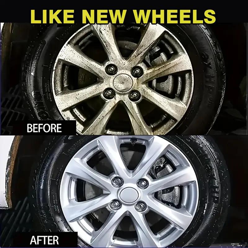 Multi-purpose wheel and hub iron powder remover|Suitable for all vehicle types|Restores shine and protects wheels from corrosion