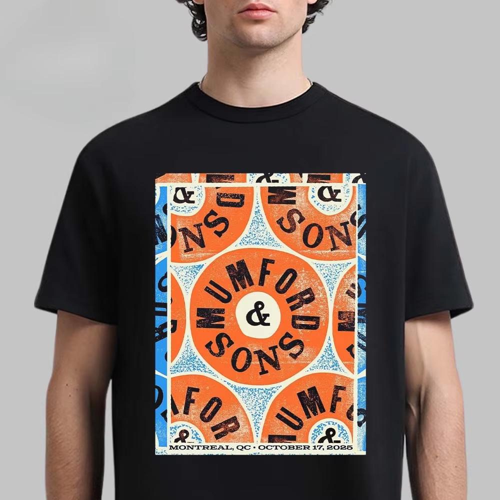 Mumford Sons 2025 North America Tour Show Logo Graphic Tee Folk Streetwear Casual Unisex Short Sleeve Top