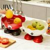 Open Design Snack Tray Cartoon Fruit Plate Large Capacity Wide Mouth Bowl Multi-Functional Elderly Friendly Decorative for Home Living Room Ventilated