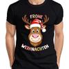Merry Christmas Reindeer Hat Funny Kids Unisexs T Shirt Vintage Graphic Casual Versatile Stylish Unisex Stretched Soft