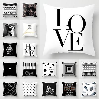 60x60cmNew Fashion Decorative Pillowcase Black/White Geometric Throw Cover Pillow Case Cushion For Living Room Square Home Decor