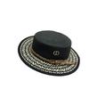 Splicing Mixed Color Flat Top Straw Hat Children 2025 Spring and Summer New Fashion Retro Ethnic Style Top Hat