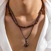 2 Piece Necklace Jewelry Set Handmade Tigereye Stone Coconut Shell Wood Beads Unisex Bohemian For Theme Event