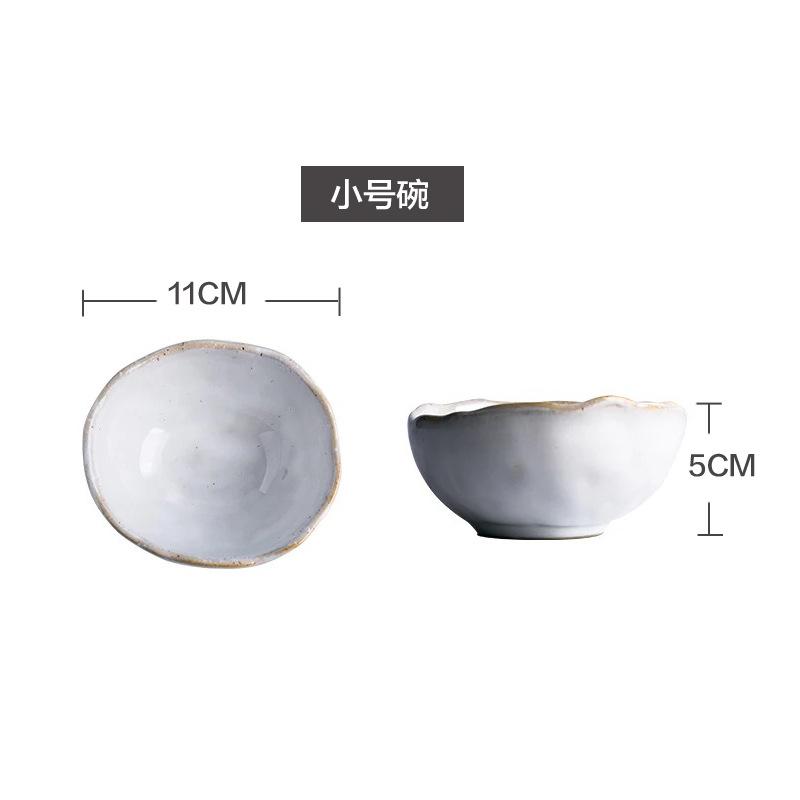 Irregular Ceramic Dinner Plate Set Rice Bowl Sauce Dish Soup Bowl Noodle Bowls Sushi Plate Dessert Bowls Western Steak Plates