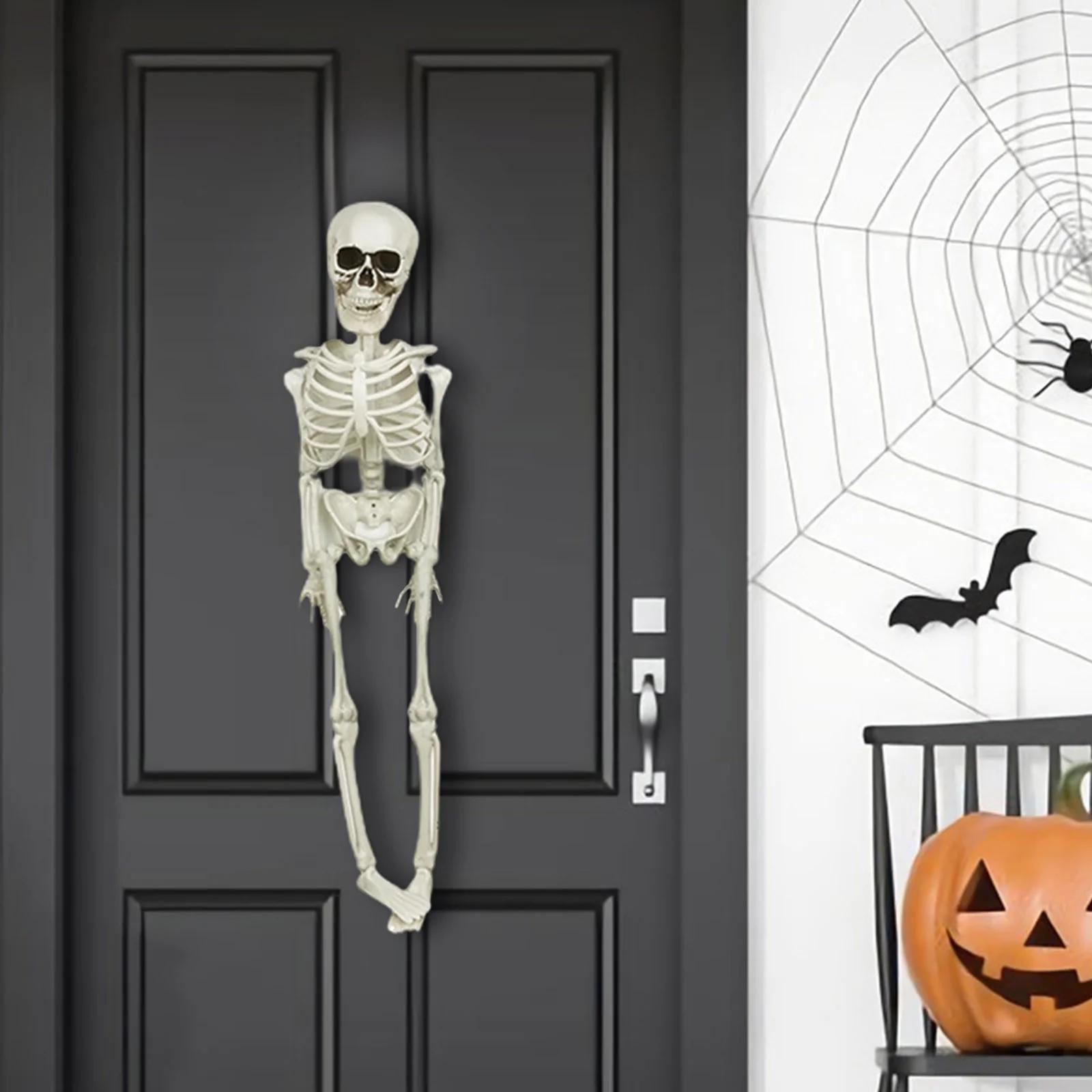 

Halloween Skeleton Decoration Whole Body Halloween Hanging Skeleton Decoration With Movable Joints For Halloween Graveyard Haunted House Decoration One Size