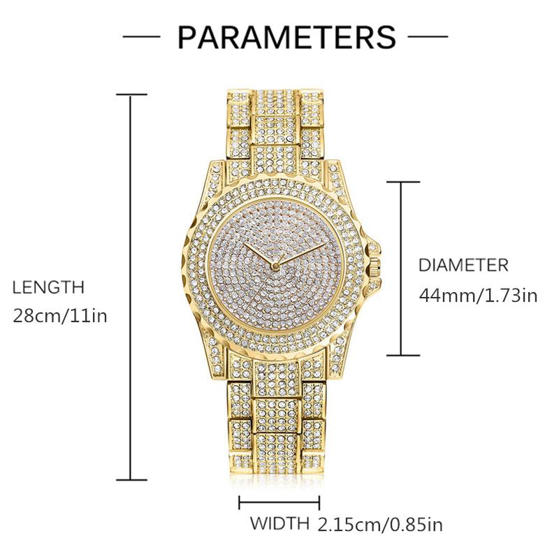 2PCS Luxury Women's Bracelet and Watch Set, Fashion Ladies Rhinestone Dial Quartz Wristwatch Elegant Female Bracelet Watches Set
