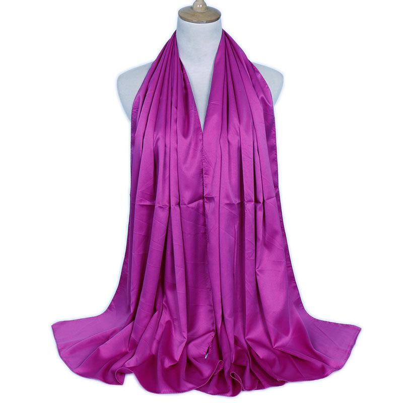 Fashion new plain malaysia satin silk hijab scarf solid color long muslim scarves headscarf turban muslim shawl female