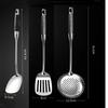 Ebony & Stainless Steel Kitchen Utensil Set with Spatula and Ladle