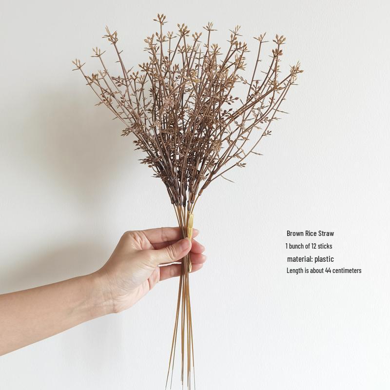 Wabi-Sabi Retro Floral Arrangement with Eucalyptus & Reed Grass for Home Decor & Photography