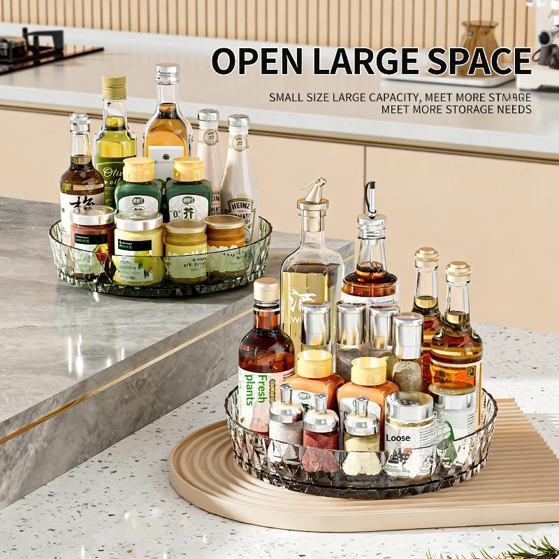360° Rotating Rack,multifunctional Storage Turntable For Kitchen Countertops,spice Storage Rack,living Room Desktop Storage Tray