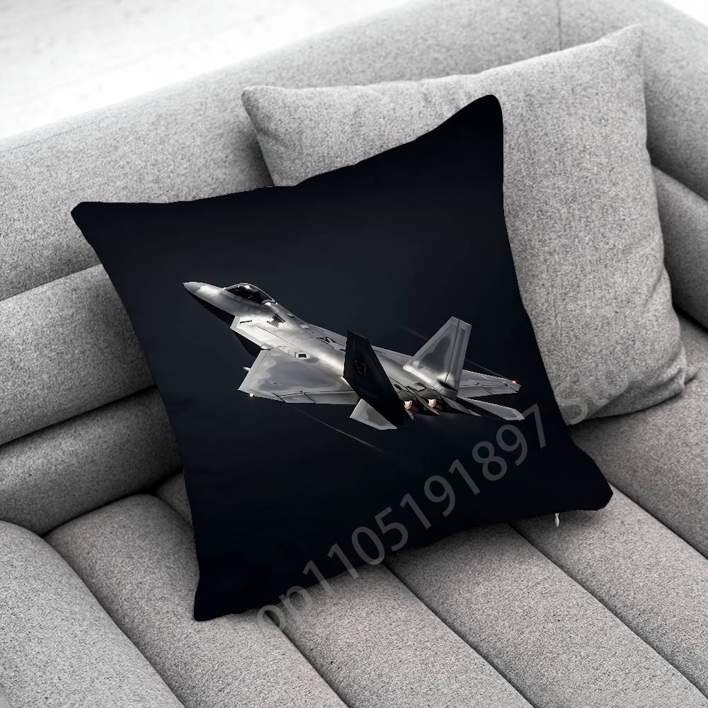 Fighter Plane F-F-22 S-SU-57 Raptor Throw Pillow Case For 55x55cm 30x30cm 50x50cm 45x45cm 40x40cm Square Chair Pillowcase Case