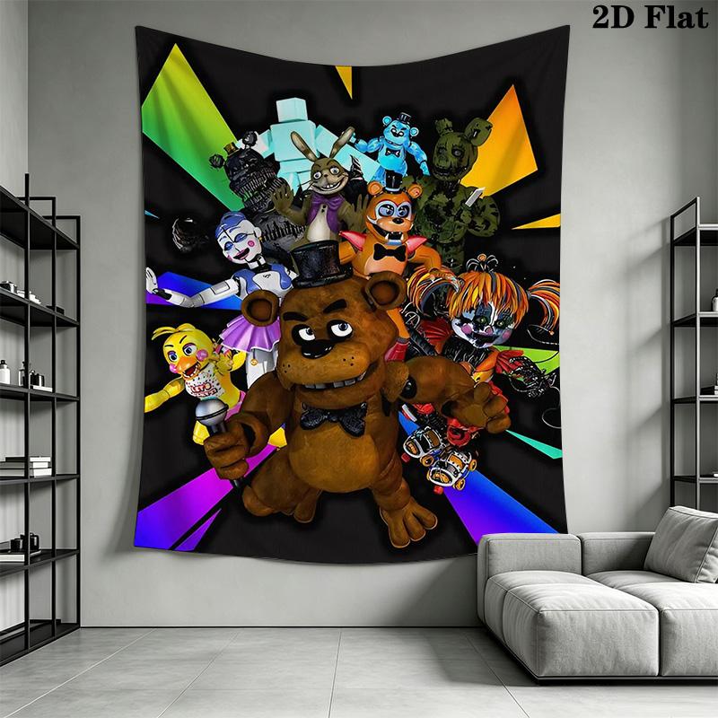 Five Nights Freddy'S Survival Horror Tapestry Background Cloth Wallmounted Homestay Soft Decoration Tapestry Soft Work Of Art