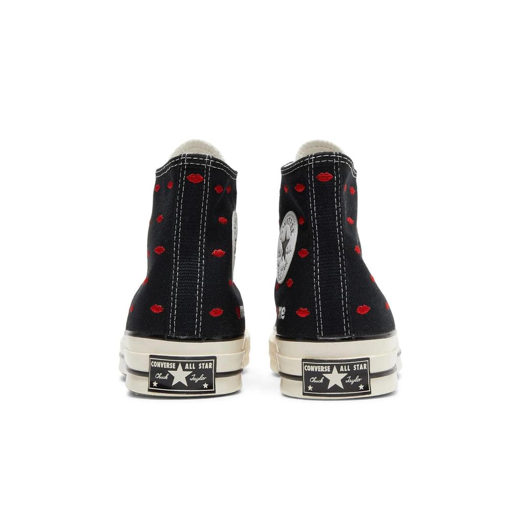 Converse Chuck 70 Embroidered Lips High 'Love Me - Black' (Unisex) Black / University Red / Egret Canvas Shoes A01600C
