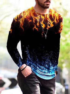 Street Hip Hop T-shirt Men Clothing O-neck Long Sleeve T Shirts 3D Print Graffiti Art Painting Fashion Autumn Harajuku Tees Top