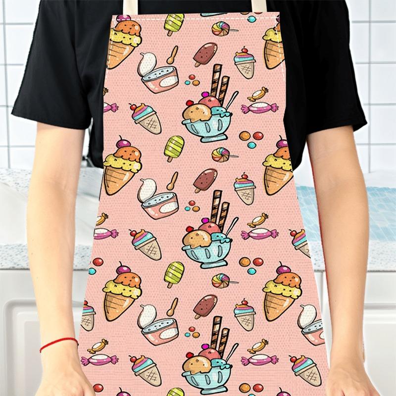 1 Stück Großer einfarbiger Hintergrund Romantisches Herzmuster Schürze, Heimdekoration Küchenbekleidung, Ärmellos Langlebig Waschbar Unisex Kochschürze,